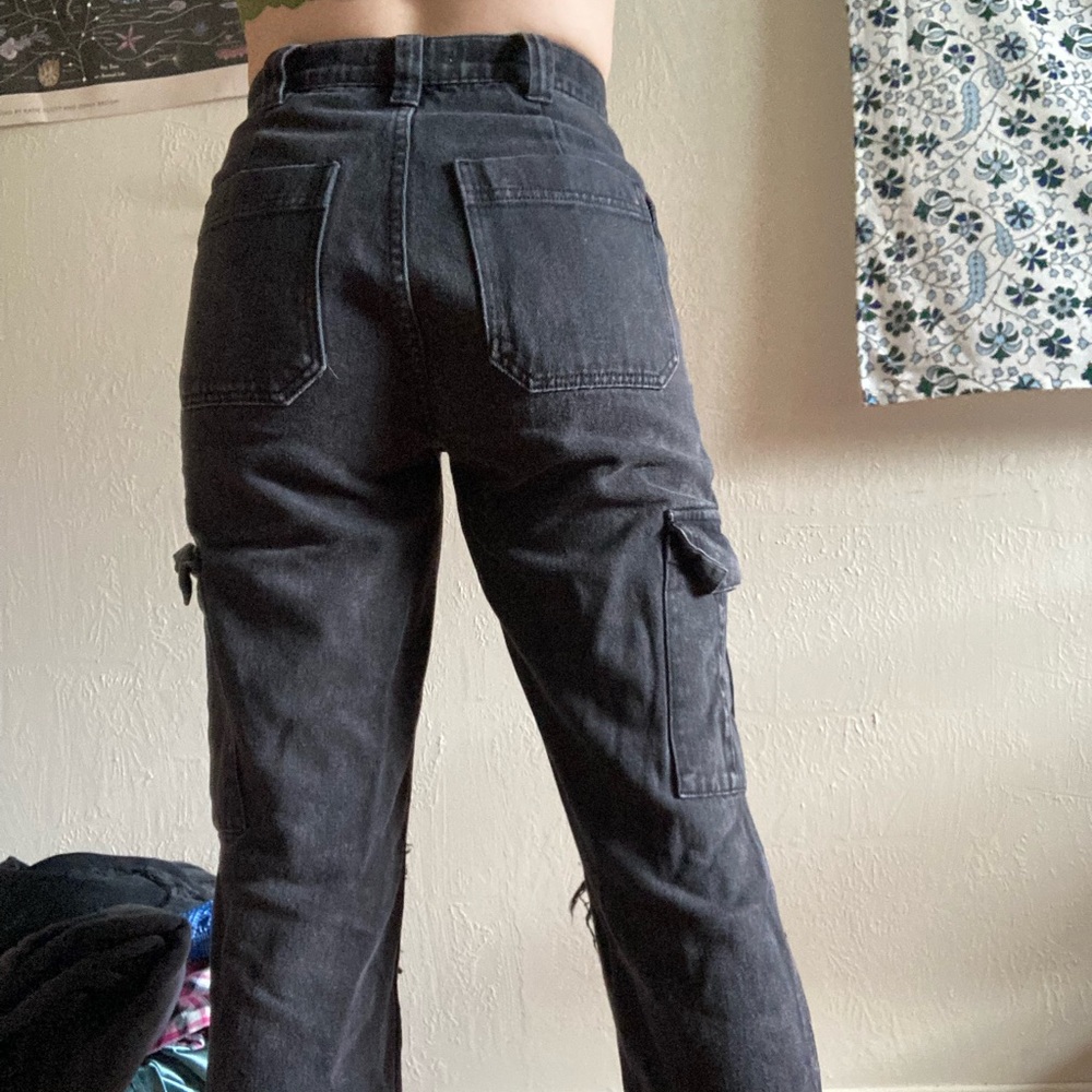 Pacsun ripped carpenter jeans in black